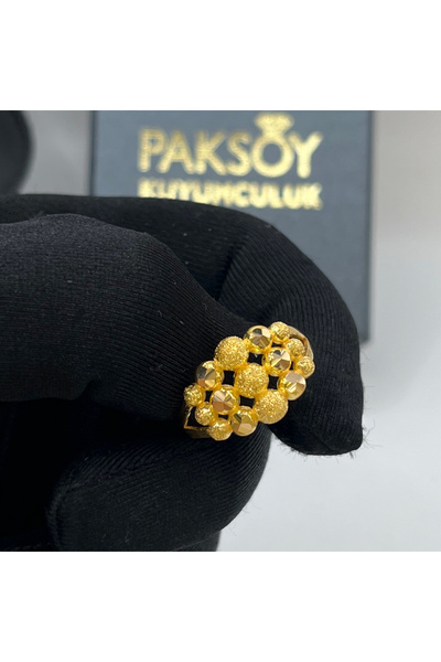 paksoy kuyumculuk Dorika Top Top Kumlu Kalemli Altın Yüzük 22 Ayar 4.27 Gram ...