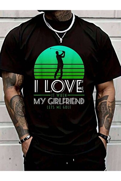 9TAY أنا أحب ذلك عندما تسمح لي صديقتي باللعب بالجولف |   تي شيرت Lucky Golfin...