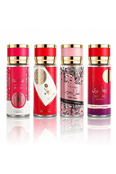 V.V LOVE Set 4 sprayuri parfumate Unisex, Fragrance Mist, DC, 4×100 ml, V.V.L...