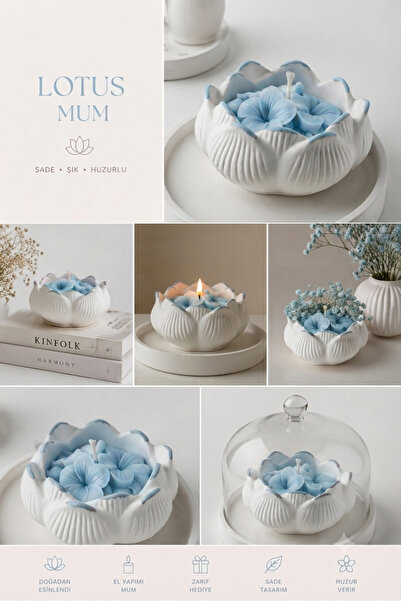 Renkli lotus dekoratif mum
