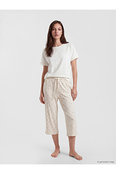 LC Waikiki Elastic Waist Patterned Women's Capri Pyjamas Bottom