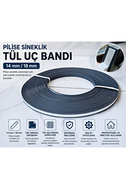 Pilise sineklik şeridi 500 metre 14-15-16-17-18 mm ölçülere sahip pilise sineklik uç şeridi