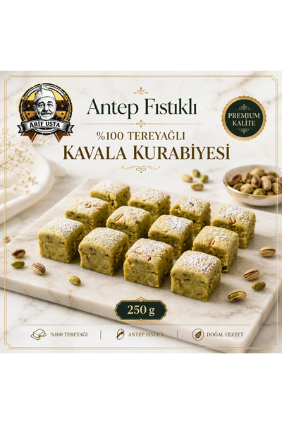 Arslanzade Tereyağlı Antep Fıstıklı Kavala Kurabiyesi 250g