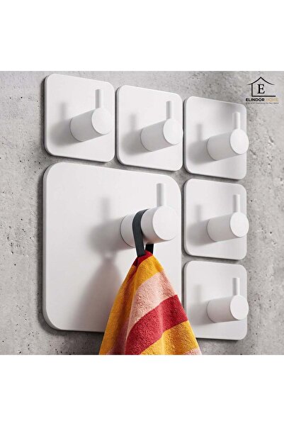 Elindor Set de 6 Elindor ®   Cârlige adezive din oțel inoxidabil, instalare f...