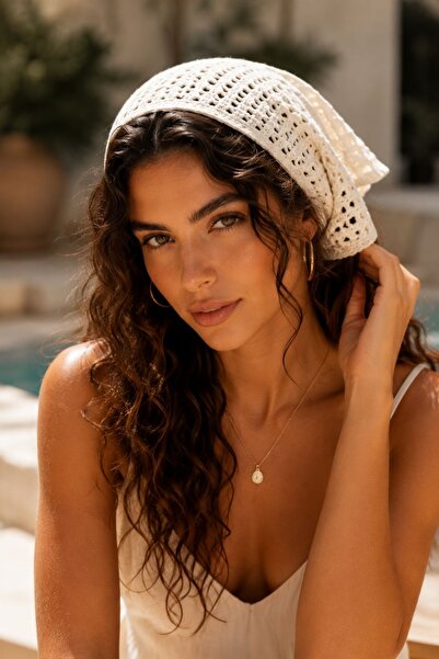 nisaNCa باندانا نسائية صيفية من التريكو الشبكي المخرم للشعر، باندانا للشاطئ و...
