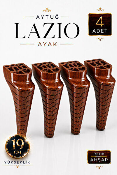 Badem10 (4 Adet) Aytuğ LAZİO Ahşap Mobilya Ayağı 19 CM Modern Kanepe Koltuk D...
