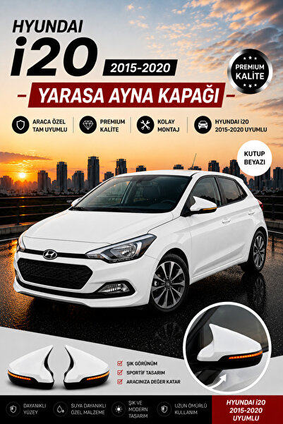 ModGR-Dizayn HYUNDAİ İ20 2015-2020 ARACA ÖZEL BOYALI YARASA AYNA KAPAĞI A+ (K...