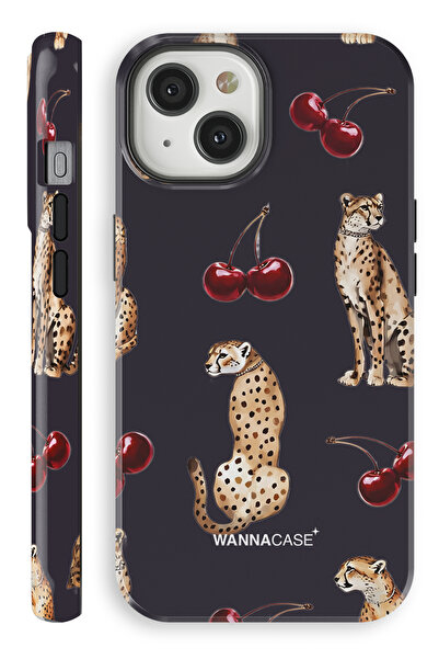 WANNACASE iPhone 13 Cherry Predator Çift Katmanlı Essential Tough Telefon Kılıfı