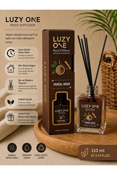 Luzy One Nariba oda Kokusu reed diffure 110 ml uzun süre kalıcı SANDAL WOOD