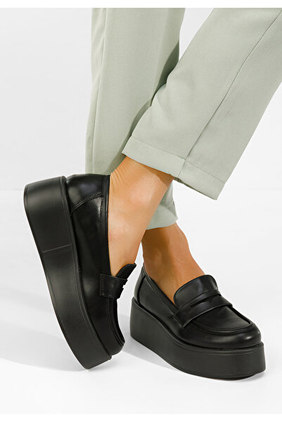 B T Shoes Mокасини на платформа Minky V2 черни