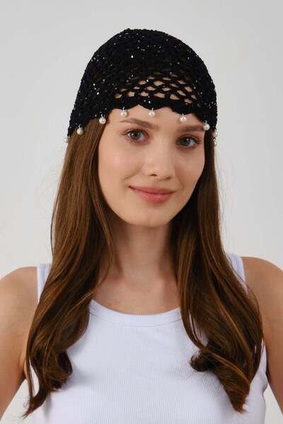 C&City Fine Detailed Mesh Knitted Summer Beanie Y8257 Black