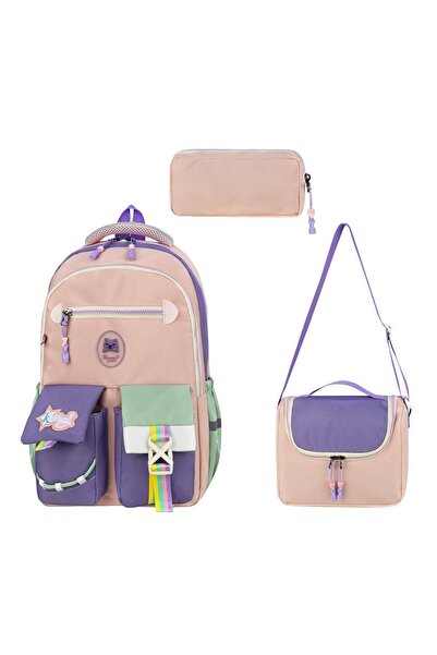 Dadacuq حقيبة مدرسية متعددة الأقسام من 'KIDS BAGS' مع حقيبة غداء وحافظة أقلام...