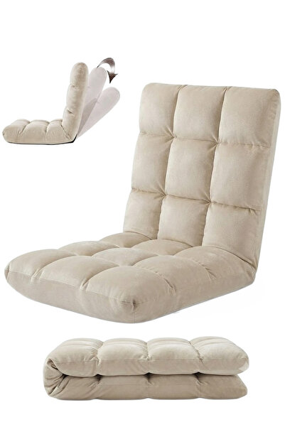 Cady One Foldable Floor Chair Foam Padded Velvet Quality with Adjustable Comf...