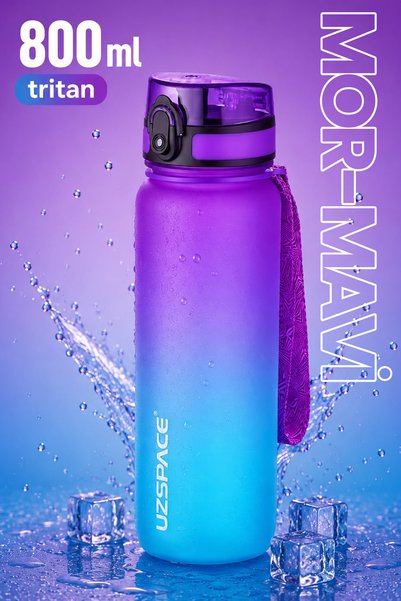 Uzspace 800 ML Çift Renk Softtouch Tritan Su Matarası
