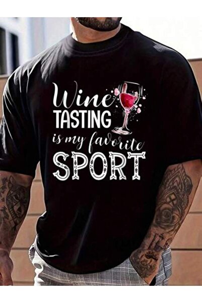 LİNA06 100% Cotton Wine Tasting Is My Favorite Sport Women's Men's Graphic Te...