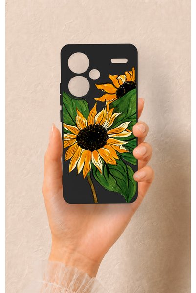 Vip Case حافظة سيليكون متوافقة مع هاتف Redmi Note 13 Pro Plus بنمط زهرة الشمس