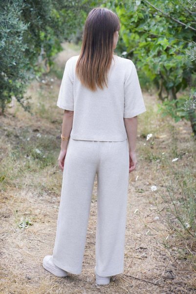 Defne&Apollon İpekçilik Handwoven Silk Linen Set - Natural Beige