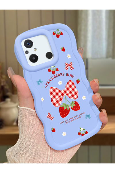 Hontinga Redmi 12C Compatible Case Camera Protector Blue Silicone Couple Phon...