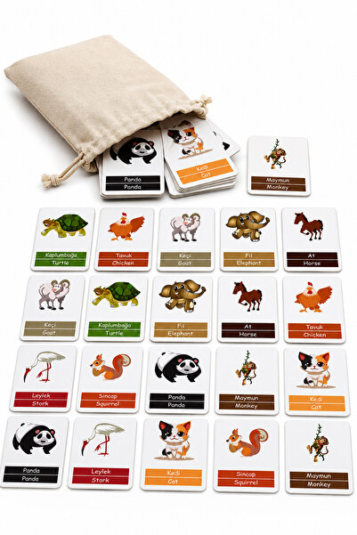 Aldebaran Reklam Montessori Animals English-Turkish Educational Card Set |   ...