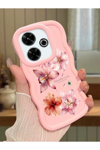 Hontinga Redmi 13 Compatible Case Camera Protector Pink Silicone Couple Phone...