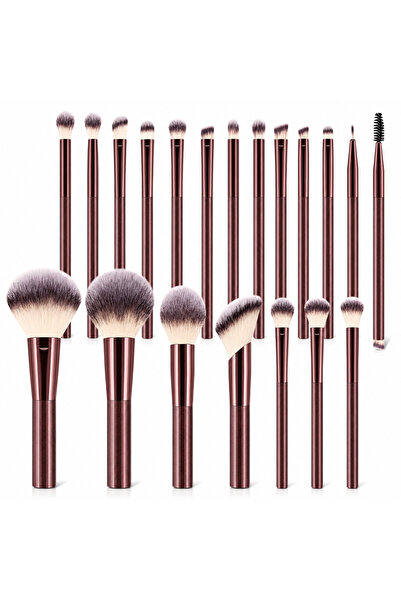 Arabest 20Pcs Brown-Red Makeup Brush Kit, Quality Synthetic Fibers for Founda...