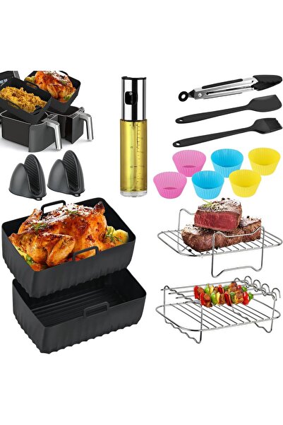 Generic Brand Set 16 accesorii pentru friteuza cu aer cald BOPEUY compatibil ...