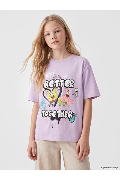 LC Waikiki Tricou pentru fete cu imprimeu SpongeBob, de calitate Gencc