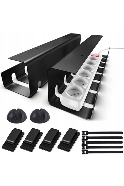Renew Force Organizator pentru cabluri sub birou, pentru prelungitor, 43cm, s...