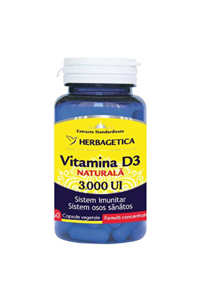 herbagetica Vitamina D3 Naturala 3000 UI Herbagetica, 60 capsule vegetale