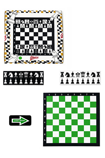 GLANCE Chess Set Green, Foldable Magnetic Chess, Game for Kids, Adults and Be...
