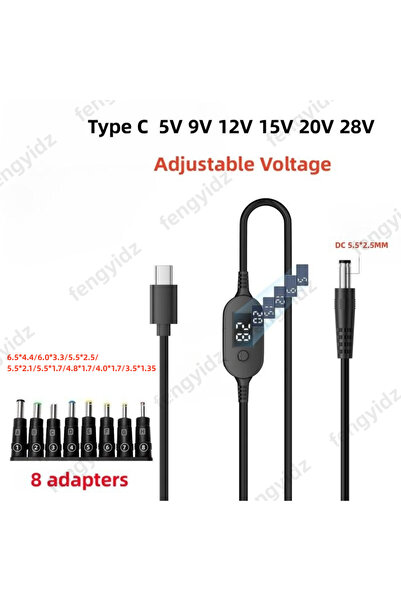 Choice3 type 1 65W 90W 140W Type C USB-C PD to DC 5.5X2.5mm Power Supply Cabl...