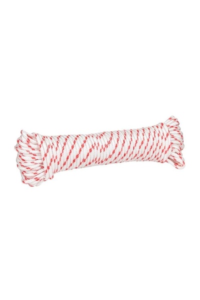 OEM Șnur universal pentru plajă/camping, model poliester, alb, 15m x 4mm – fi...
