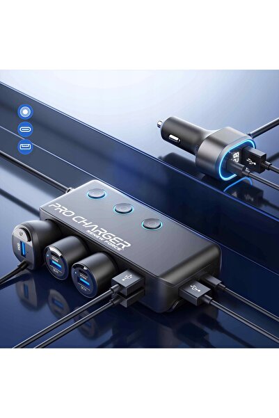 Renew Force 12-24V 4xUSB 3.0QC 2xUSB-C 264W Adaptor Splitter pentru Brichetă ...