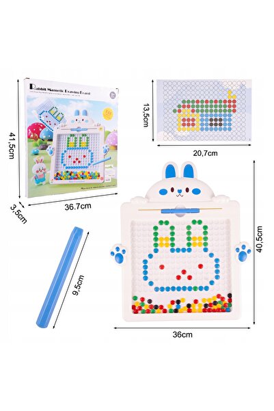 MalPlay MAGPAD RABBIT Tablă Magnetică Educativă Puzzle Mozaic pentru Copii