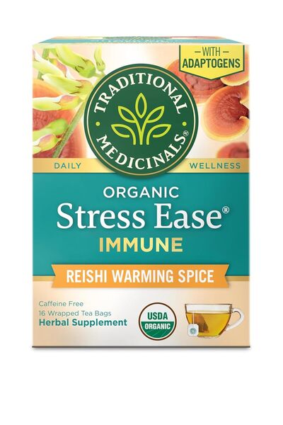 TRADITIONAL MEDICINALS Organic Stress Ease Immune, 16 Tea Bags