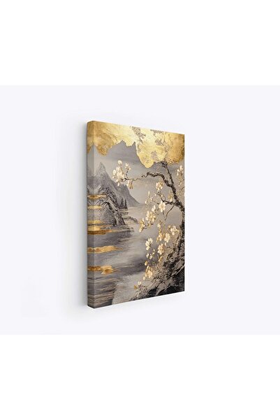 OEM Tablou decorativ pe pânză 50x70 cm, pânză/lemn, gri/auriu