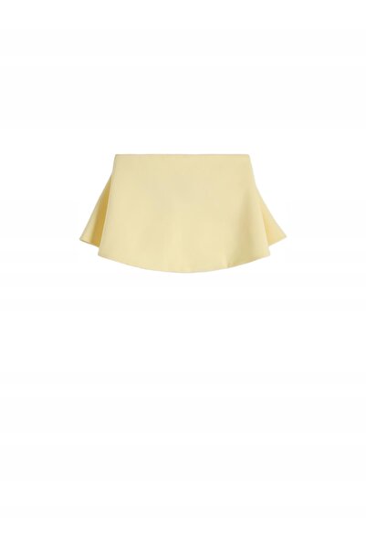NO BRAND Top Z Baskinca cu umeri goi, galben deschis, neted, clasic, Reserve S