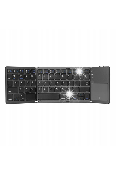 NO BRAND Tastatură Bluetooth Ultra-Subțire Pliabilă Mini Wireless Neagră