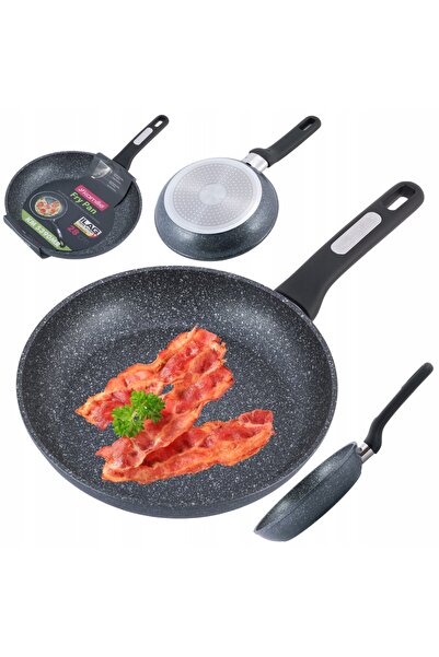 NO BRAND Tigaie de marmură 28 cm, pentru inducție și gaz, antiaderentă