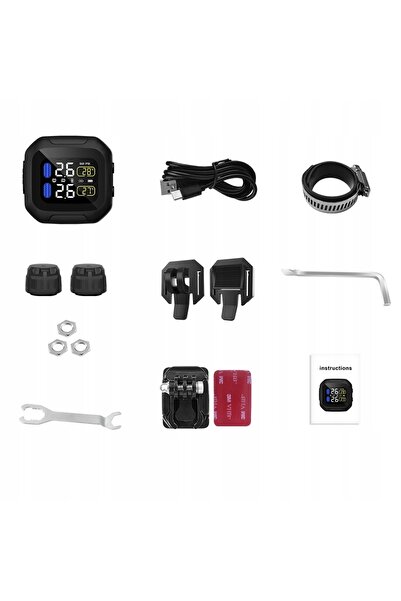 NO BRAND Sistem wireless de monitorizare a presiunii în anvelope pentru motoc...