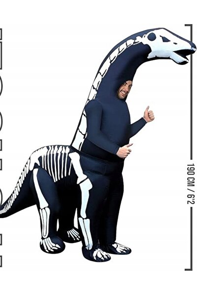 NO BRAND Costum gonflabil mare de dinozaur de Halloween, 190 cm, tip schelet.