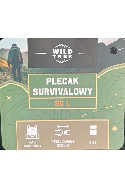 NO BRAND Wild Trek 80 L Negru Rucsac militar de supraviețuire Survival 70 X 4...