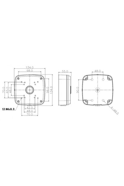 DAHUA Adaptor pentru cutie de montaj pentru camerele DAHUA/BCS PFA121 / BCS-AT48
