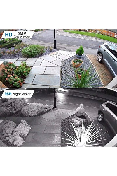 NO BRAND Anpviz 5Mp Poe Ip Camera de exterior cu microfon audio 110 °   30m N...