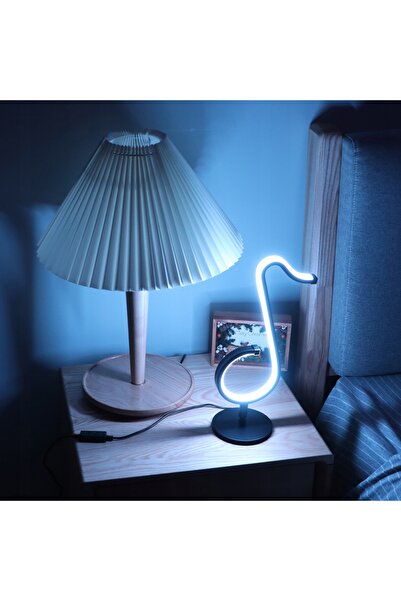 NO BRAND Lampă de birou portabilă neagră cu LED