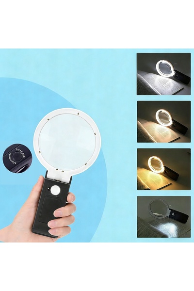 NO BRAND Lupă de citit cu lumină, pliabilă, 2 în 1, 10X 25X