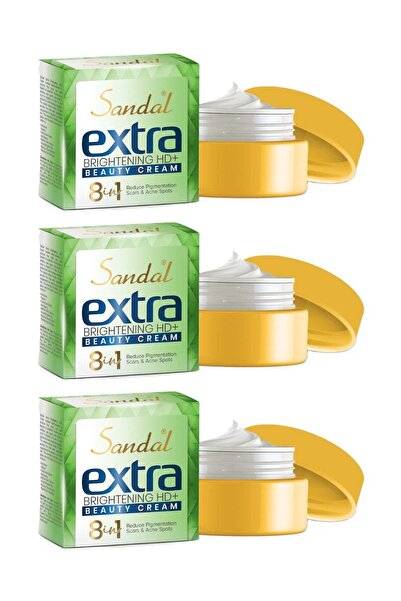 Sandal Extra Brightening HD+ Beauty Cream – 8 in 1 Formula - Pack of 3