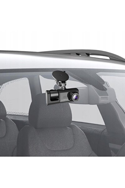 NO BRAND Cameră auto de înregistrare cu 3 lentile, conectare la smartphone, F...
