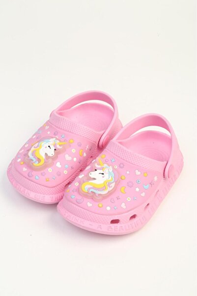 Benetton Kız Çocuk Pembe Işıklı Unicorn Sabo Terlik Sandalet