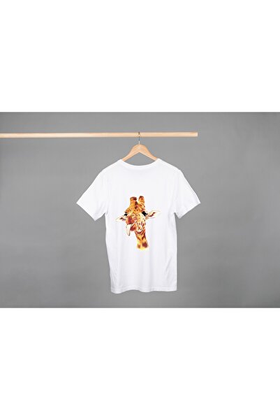 Noname Tricou Unisex Bumbac Premium Casual " Cap girafa " Inscriptie